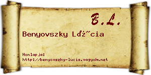 Benyovszky Lúcia névjegykártya